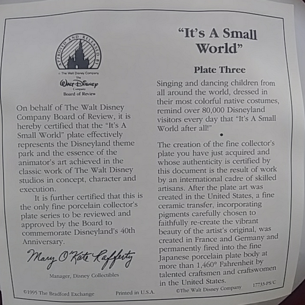VTG. Disneyland's 40th Anniversary Plate. - Picture 6 of 6